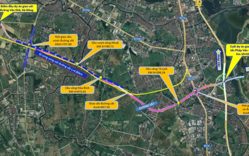 Đường Vành đai 3.5 Phúc La – Văn Phú đến Pháp Vân – Cầu Giẽ hơn 5.600 tỷ đồng: Trục kết nối chiến lược của khu Nam Hà Nội