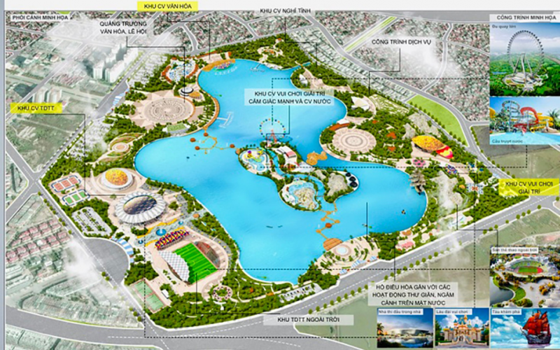 Sơ đồ quy hoạch Công viên Thể thao Hà Đông Hà Nội: Không gian xanh 98ha tạo cú hích cho bất động sản khu Tây
