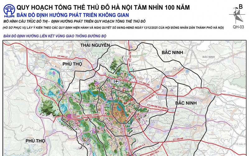 TOÀN VĂN Quy hoạch tổng thể Thủ đô Hà Nội tầm nhìn 100 năm: Sông Hồng trở thành trục phát triển chiến lược