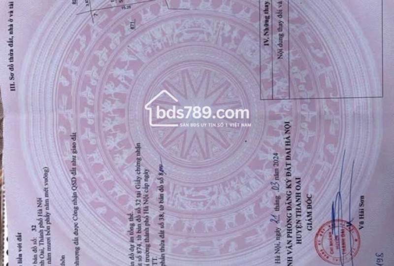 Bán đất thôn Chằm Bình Minh Thanh Oai vị trí đẹp giá tốt