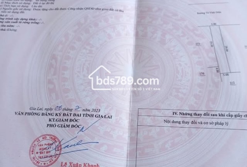 CẦN BÁN ĐẤT MẶT TIỀN TÔ VĨNH DIỆN, TP. PLEIKU