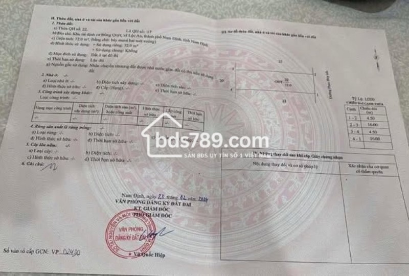 BÁN ĐẤT KHU ĐỒNG QUÝT – SONG HÀO