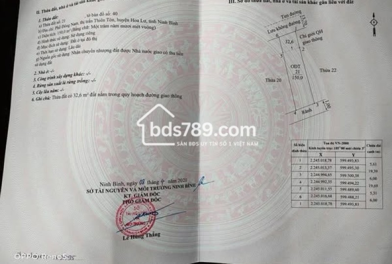 BÁN ĐẤT GIÁ TỐT - THIÊN TÔN, HOA LƯ