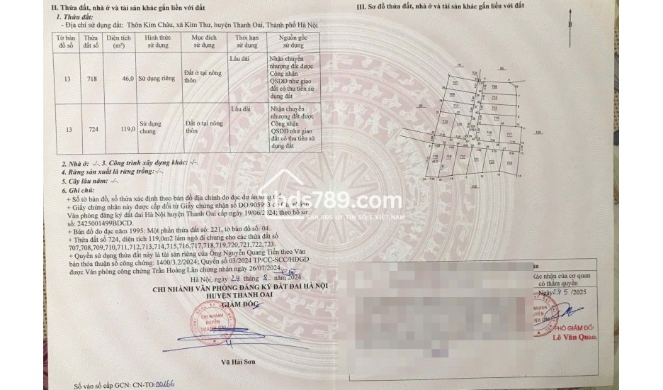 Bán đất trung tâm Kim Bài Thanh Oai vị trí đẹp gần quốc lộ 21B