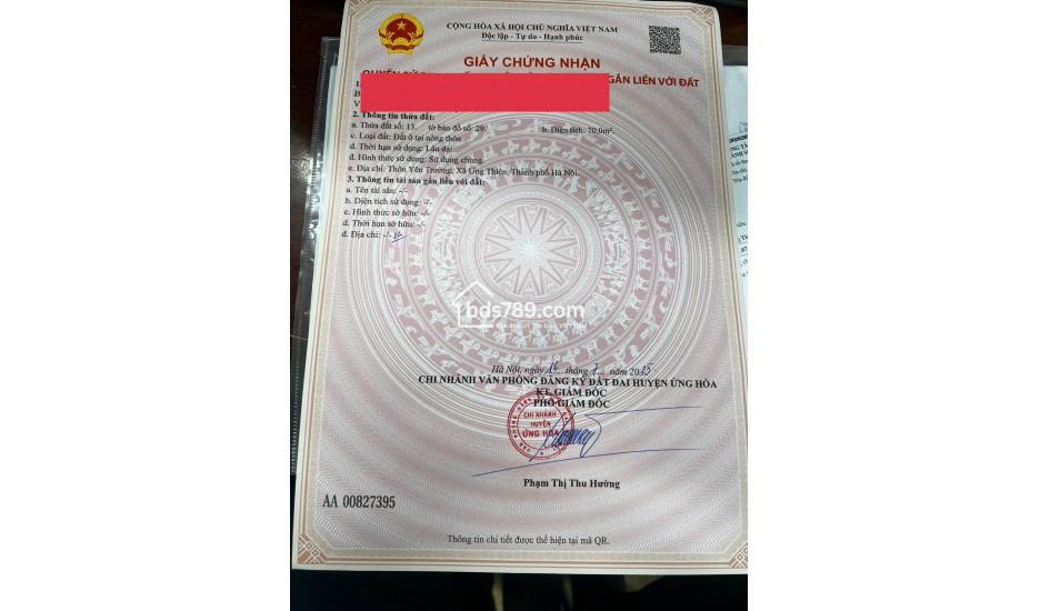 Bán đất tặng nhà mặt kinh doanh tại Yên Trường Ứng Thiên Ứng Hòa Hà Nội cách quốc lộ 21B chỉ 20m