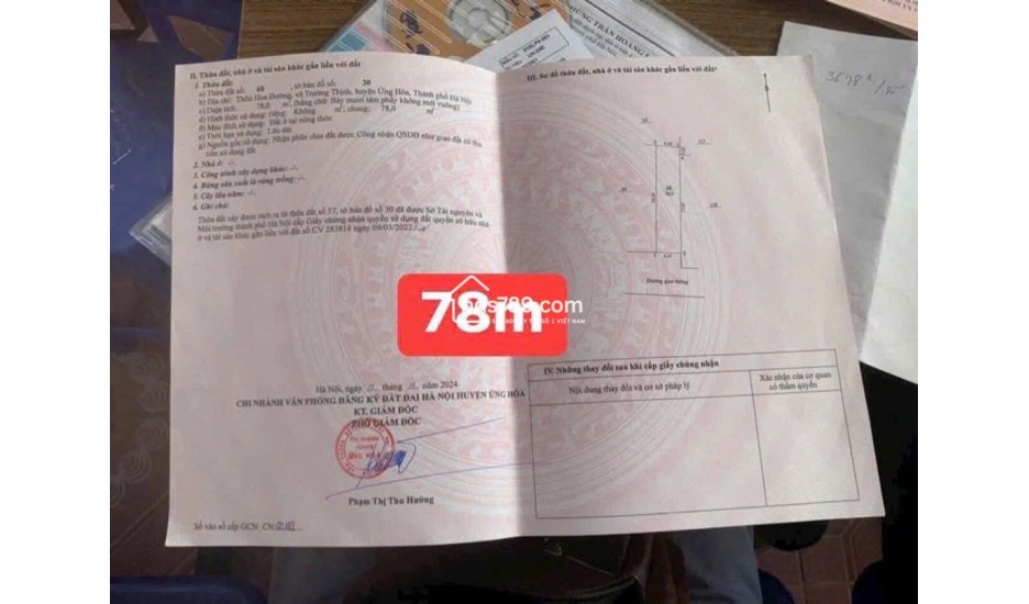 Bán đất Trường Thịnh Ứng Hòa Hà Nội – vị trí đẹp, đường rộng 6m, giá chỉ hơn 1 tỷ