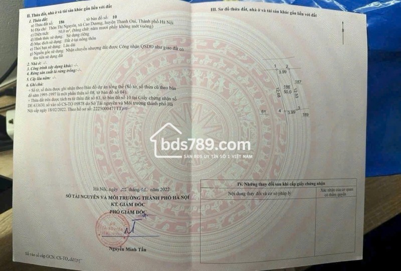 Bán đất Thị Nguyên Cao Dương Thanh Oai – ô tô tránh, trục chính thôn, giá chỉ 2 tỷ