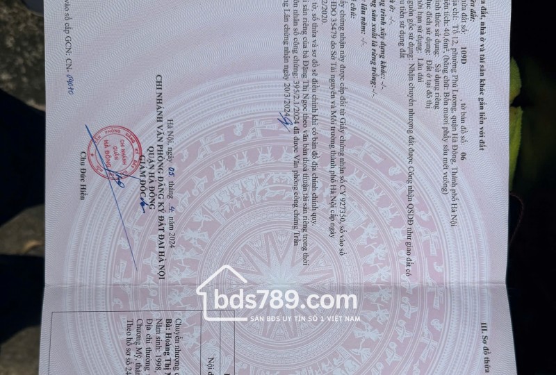 Bán nhà riêng Tổ 12 xóm Đoàn Kết Trịnh Lương Phú Lương Hà Đông 40,6m², 4 tầng, gần trường học