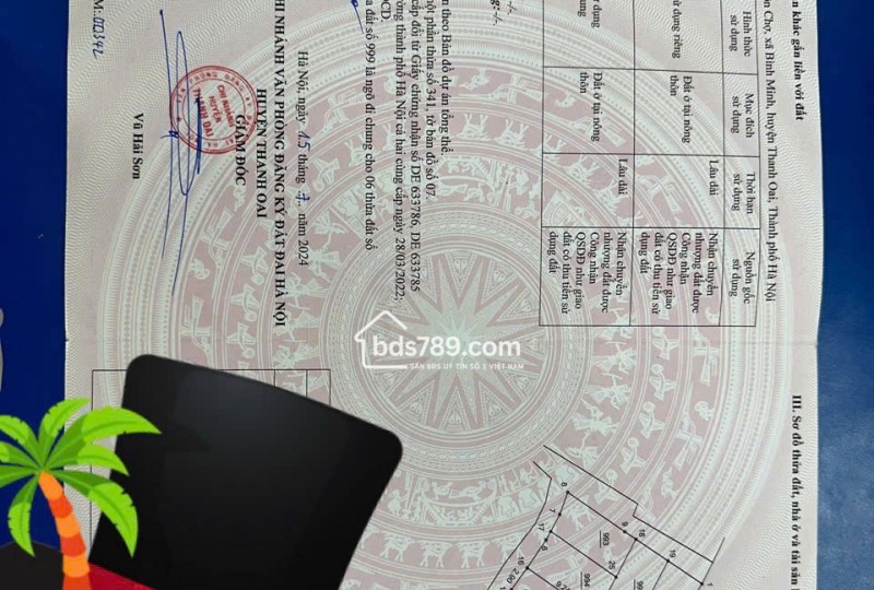 Bán đất Bình Minh, Thanh Oai – Gần QL21B – Ô tô vào đất – Giá 3,7 tỷ