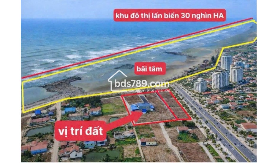 BÁN ĐẤT NỀN MẶT BIỂN NINH CƠ 100M2 – GIÁ CHỈ 1 TỶ