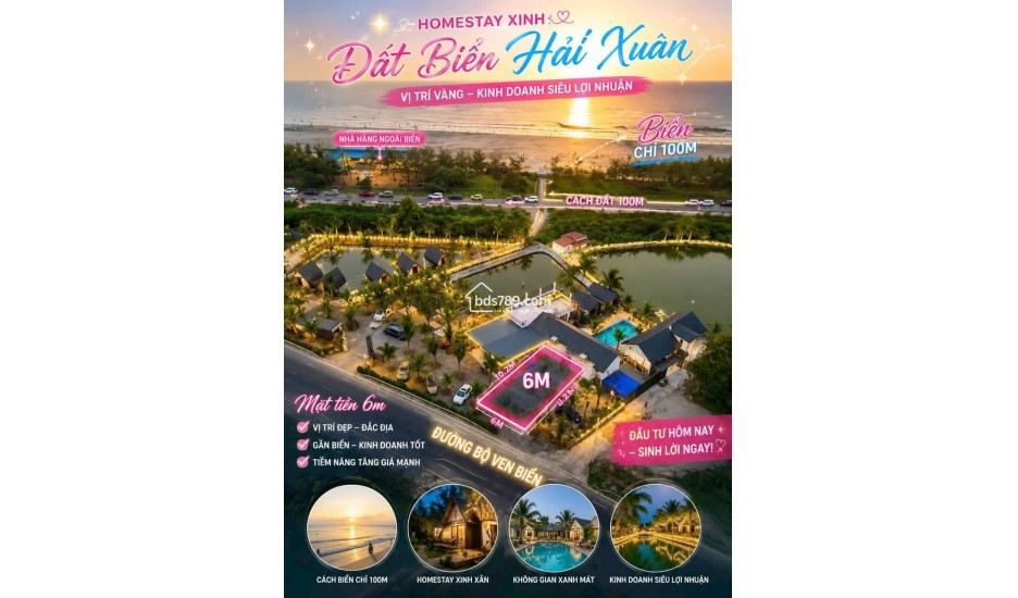 Đất mặt biển bãi tắm Ninh Cơ 100m2 giá chỉ 1 tỷ, dư địa tăng giá rõ rệt