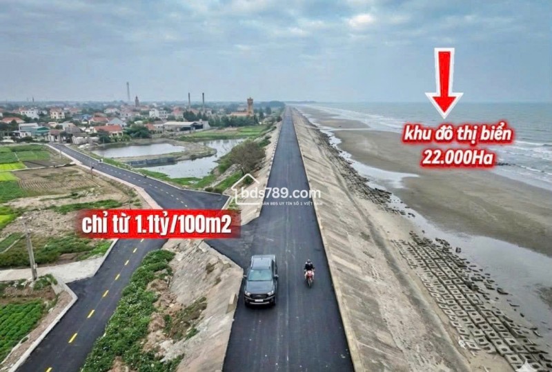 Đất mặt biển bãi tắm Ninh Cơ 100m2 giá chỉ 1 tỷ, dư địa tăng giá rõ rệt